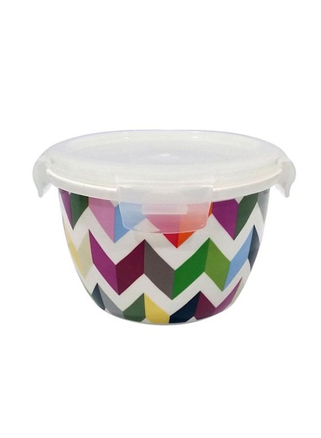 فرنش بول سلطانية تخزين خزفية زيجي من البورسلين متعدد الألوان 550ملليلتر - Image 1