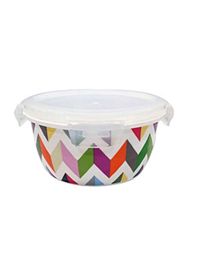 فرنش بول سلطانية تخزين خزفية زيجي من البورسلين متعدد الألوان 600ملليلتر - Image 1