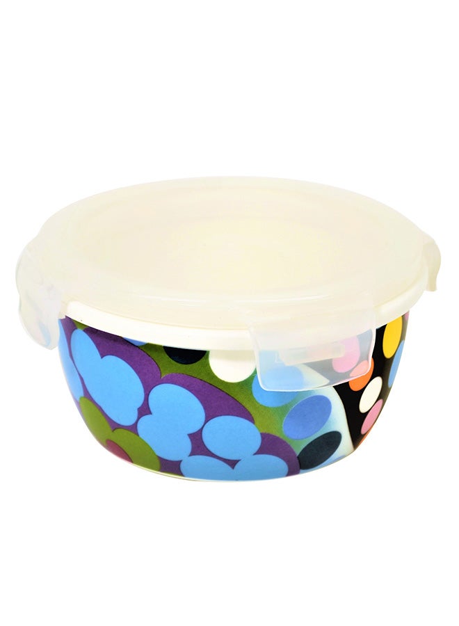 فرنش بول وعاء تخزين بيندي من البورسلين متعدد الألوان 550ملليلتر