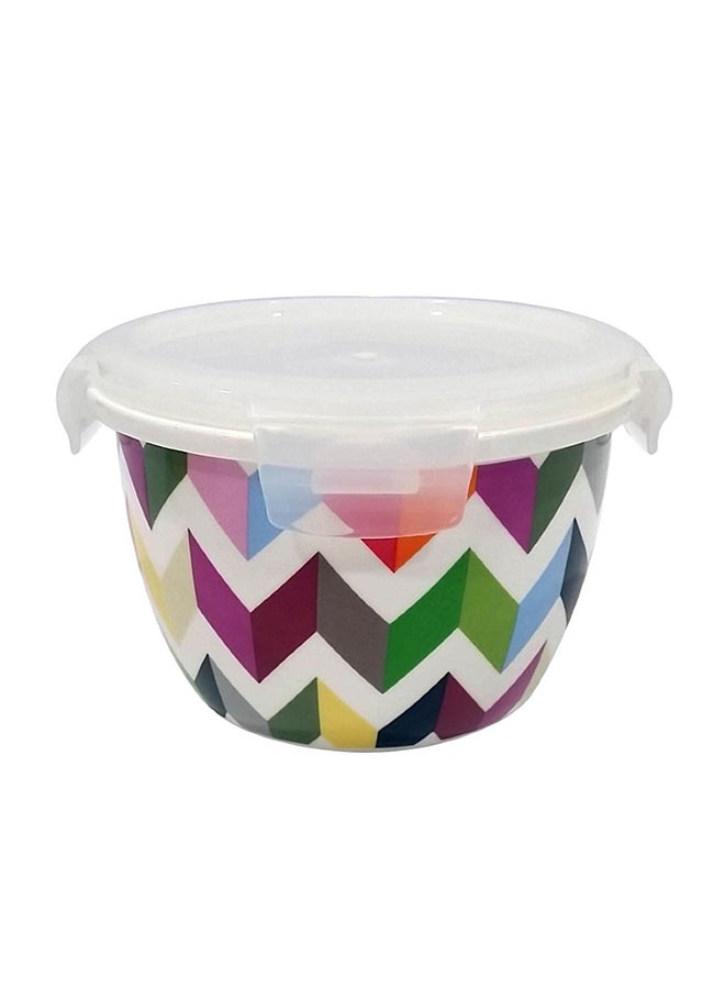 فرنش بول سلطانية تخزين خزفية زيجي من البورسلين متعدد الألوان 550ملليلتر - Image 2