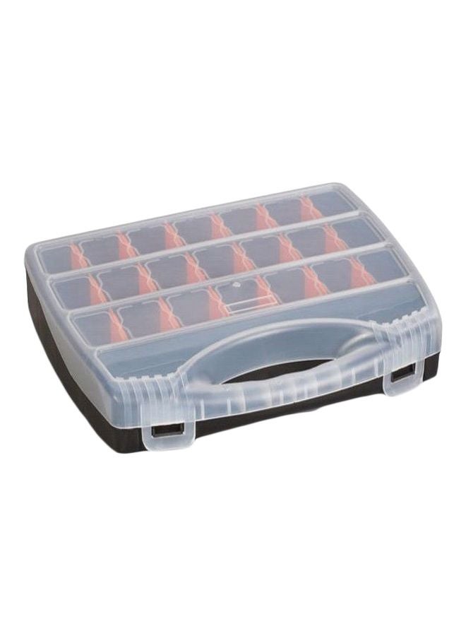 Port-Bag Plastic Fliptop Box Clear/Black/Red 