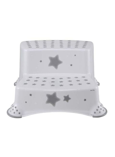 Anti-Slip Double Step Function Stool - White