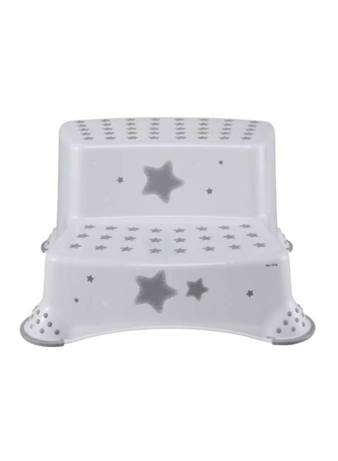 Anti-Slip Double Step Function Stool - White