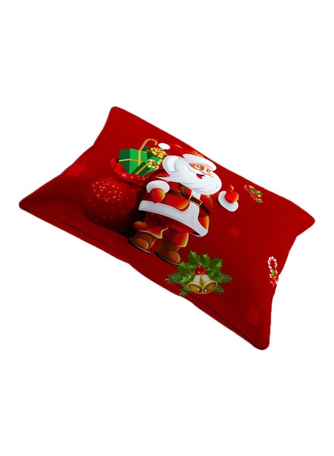 4-Piece 3D Santa Printed Duvet Cover Set Polyester Red/White/Green Full - Image 3