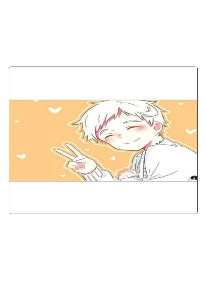 BP Printed Anti-Slip Gaming Mouse Pad Yellow/White/Pink - Image 1