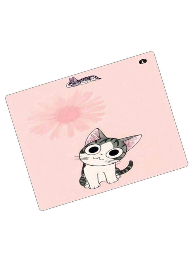 بي بي لوحة ماوس ألعاب بتصميم مضادة للانزلاق وبنمط مطبوع وردي/رمادي/أبيض - Image 2