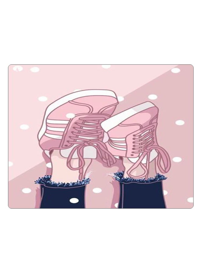 بي بي لوحة ماوس ألعاب بتصميم مضادة للانزلاق وبنمط مطبوع وردي/أبيض/ أزرق - Image 1