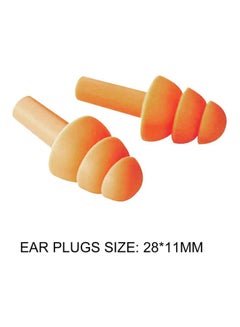 Generic Soft Silicone Ear Plugs With Storage Box Orange/Clear  - Image 2