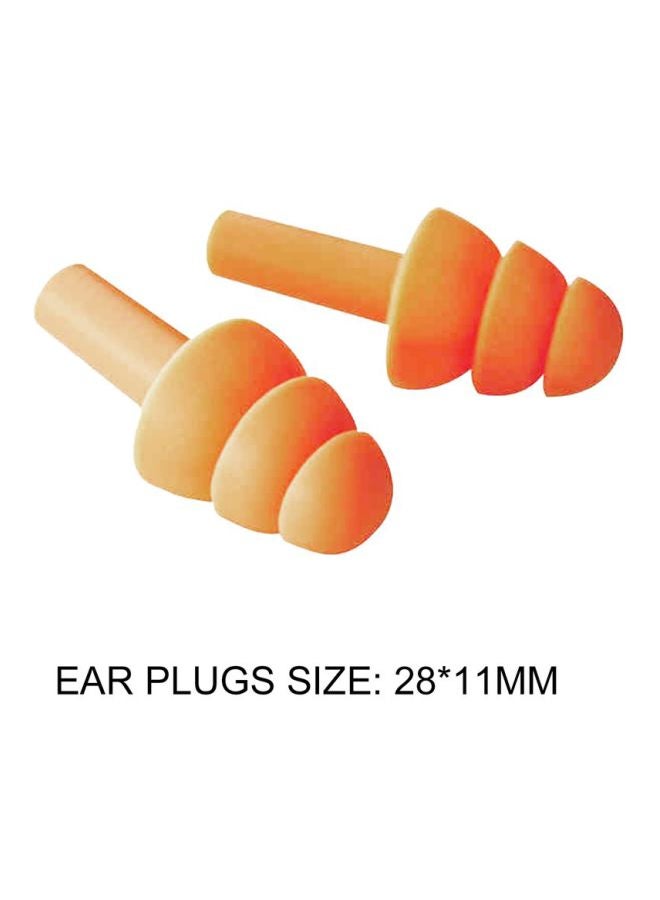 Soft Silicone Ear Plugs With Storage Box Orange/Clear  - Image 2