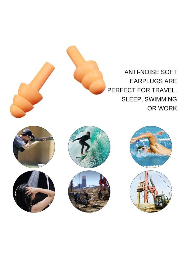 Soft Silicone Ear Plugs With Storage Box Orange/Clear  - Image 3