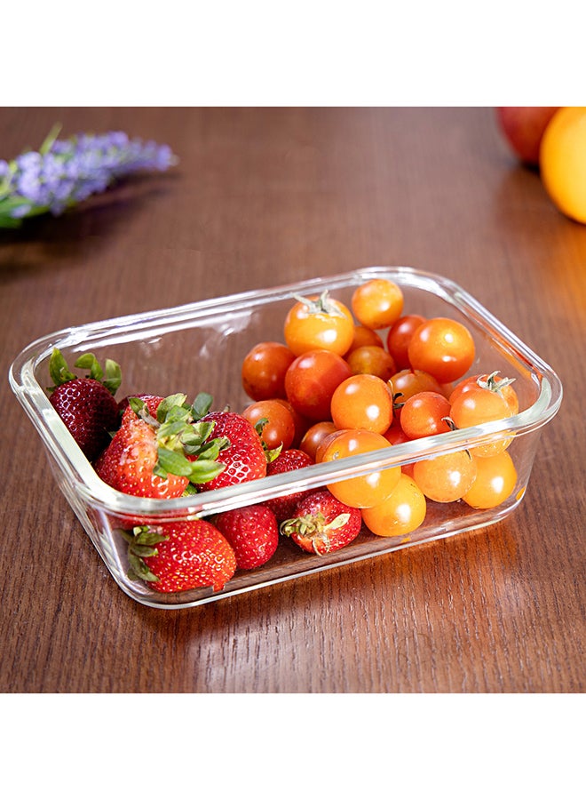 Royalford - Borosilicate Rectangular Glass Airtight Food Container Multicolour 0.65Liters - Image 1