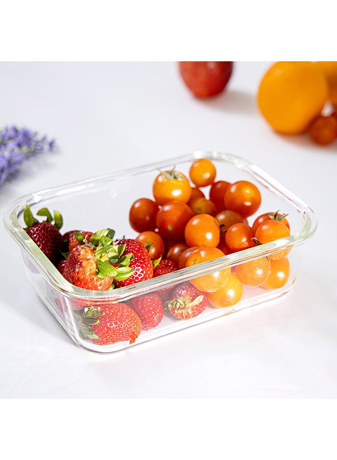 Royalford - Borosilicate Rectangular Glass Airtight Food Container Multicolour 0.65Liters - Image 1