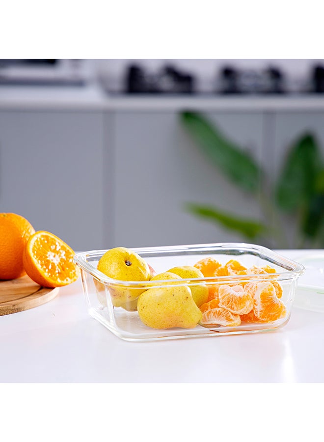 Royalford - Borosilicate Rectangular Glass Airtight Food Container Multicolour 0.65Liters - Image 1