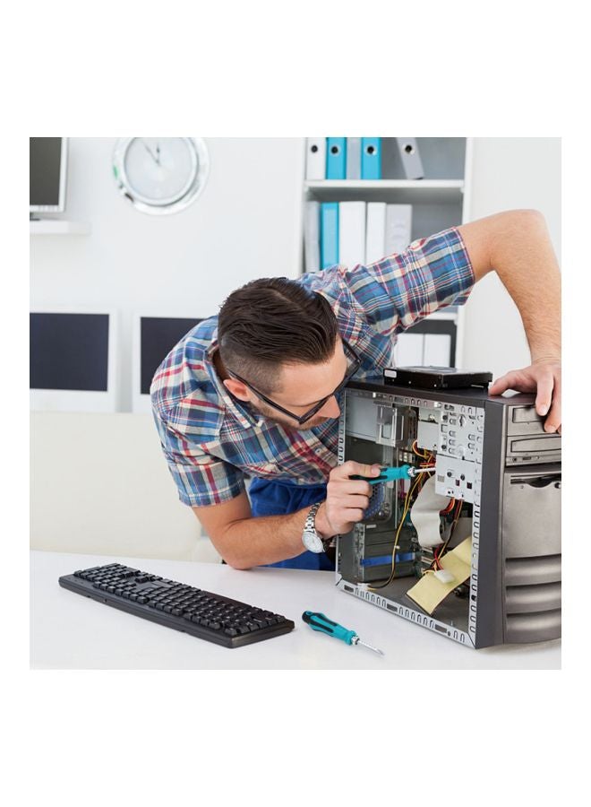 PENGGONG 2-In-1 Retractable Adjustable Ratchet Screwdriver Set Blue/Black 18x4x4cm - Image 4