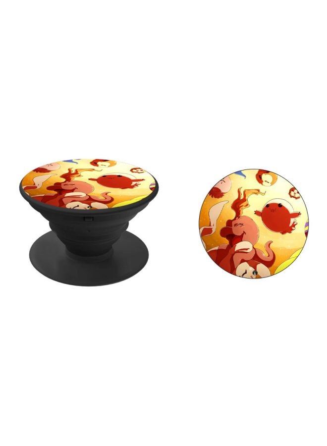 BP Printed Pop Socket Phone Grip Black/Yellow/Brown - Image 2