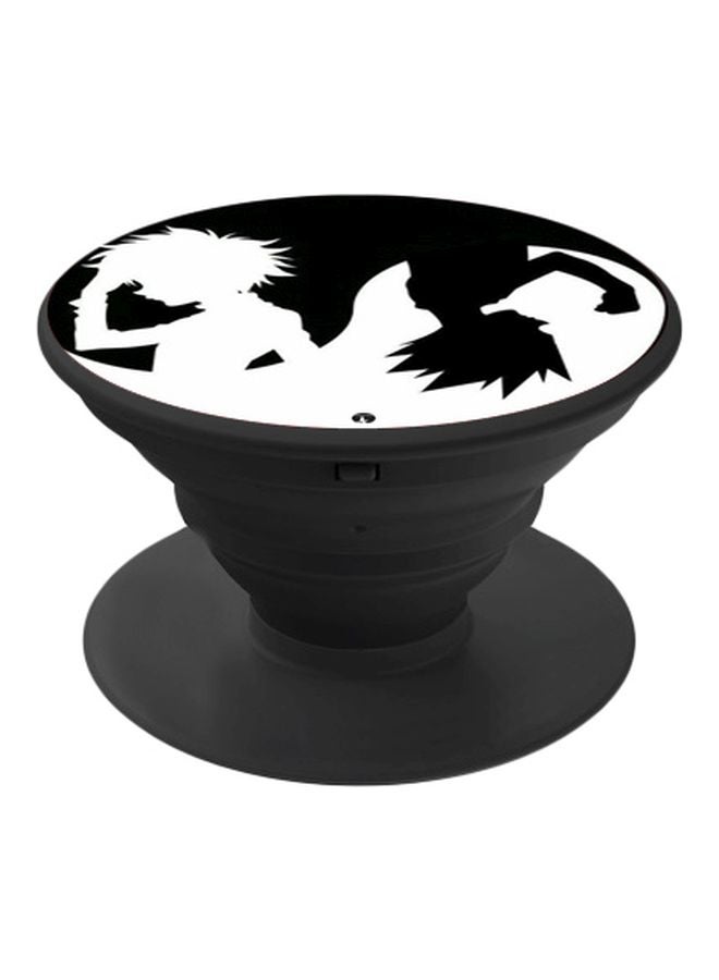 بي بي مقبض هاتف منبثق مزين بطبعة أسود/ أبيض - Image 1