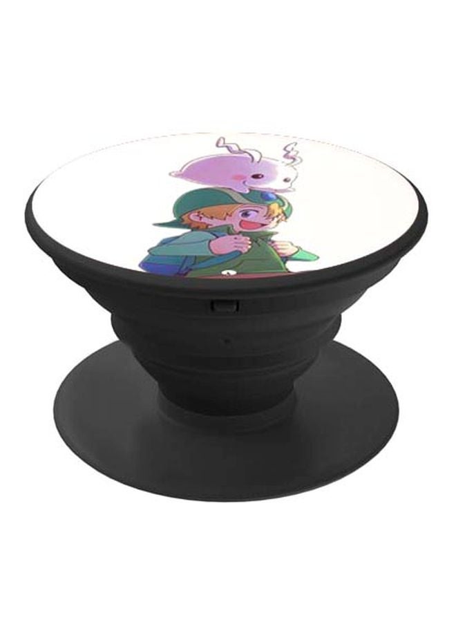 BP Printed Pop Socket Phone Grip Black/White/Pink - Image 1