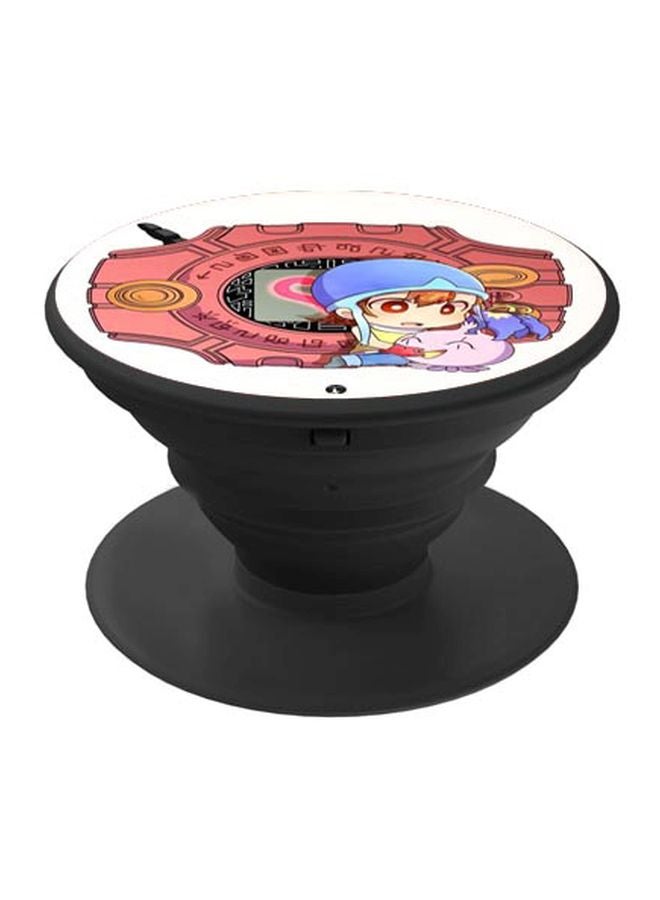 BP Printed Pop Socket Phone Grip Black/White/Pink - Image 1