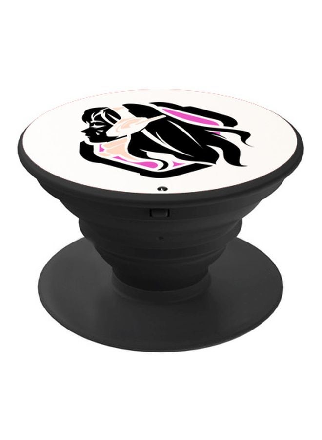 BP Printed Pop Socket Phone Grip Black/White/Pink - Image 1