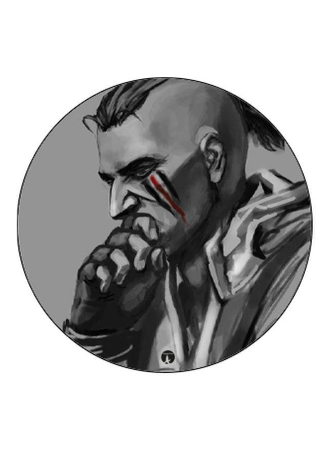 بي بي مقبض هاتف منبثق مزين بطبعة أسود/ رمادي - Image 2