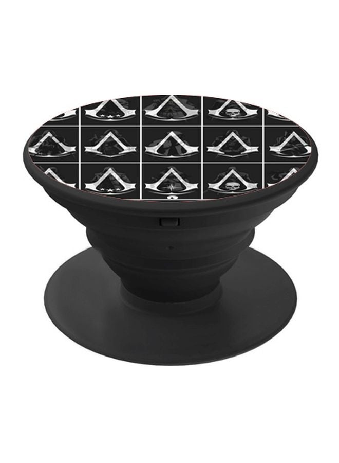 بي بي مقبض هاتف منبثق مزين بطبعة أسود/ أبيض - Image 1