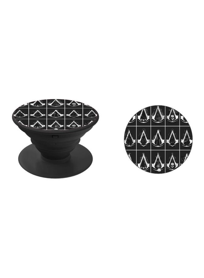 بي بي مقبض هاتف منبثق مزين بطبعة أسود/ أبيض - Image 2