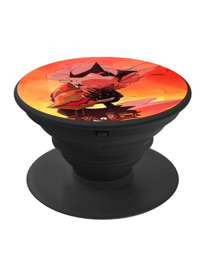 BP Printed Pop Socket Phone Grip Black/Yellow/Orange - Image 1