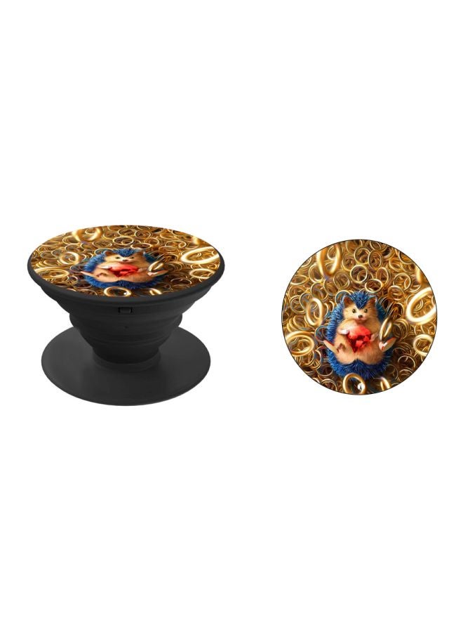 Printed Pop Socket Phone Grip Black/Gold/Blue
