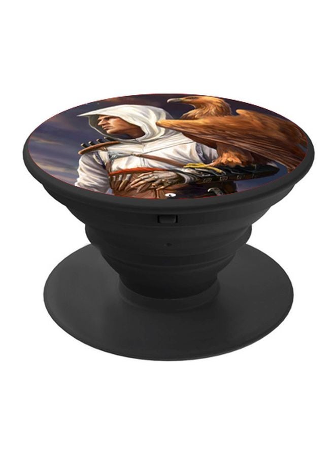 بي بي مقبض هاتف منبثق مزين بطبعة أسود/ أبيض/ بني - Image 1