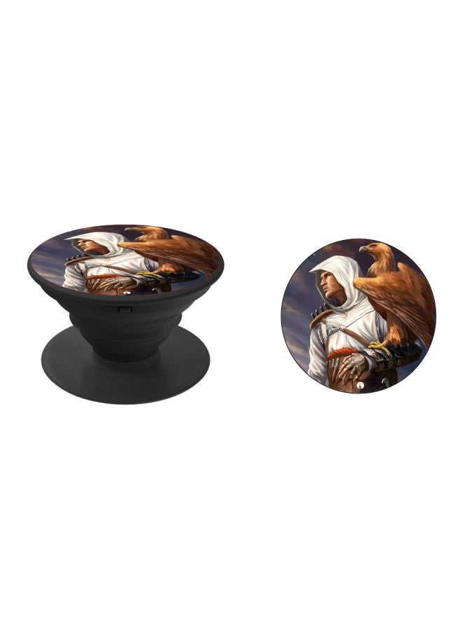 بي بي مقبض هاتف منبثق مزين بطبعة أسود/ أبيض/ بني - Image 2