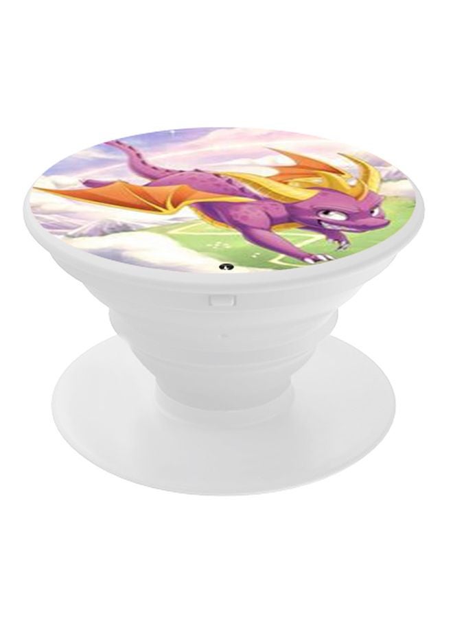 BP Printed Pop Socket Phone Grip White/Purple/Green - Image 1
