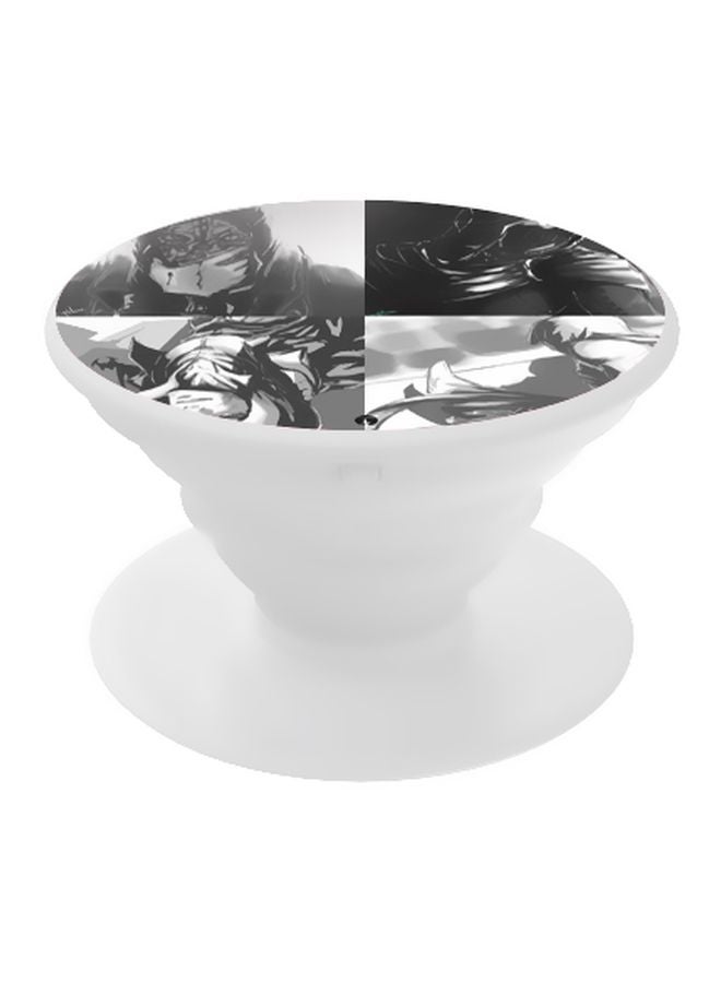 BP Printed Pop Socket Phone Grip White/Black/Grey - Image 1