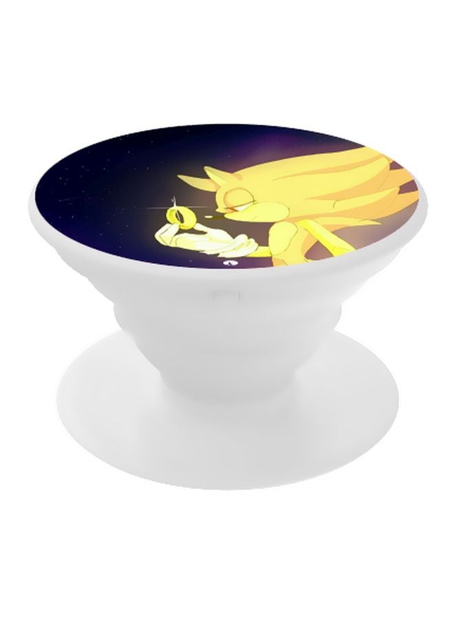 بي بي مقبض هاتف منبثق مزين بطبعة أبيض/أزرق/أصفر - Image 1