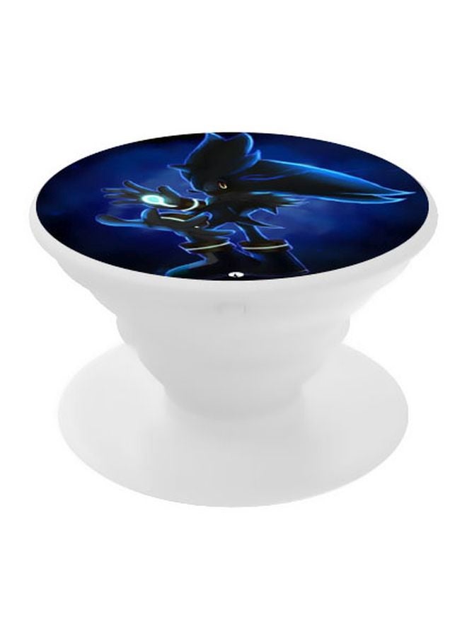 بي بي مقبض هاتف منبثق مزين بطبعة أبيض/أزرق - Image 1