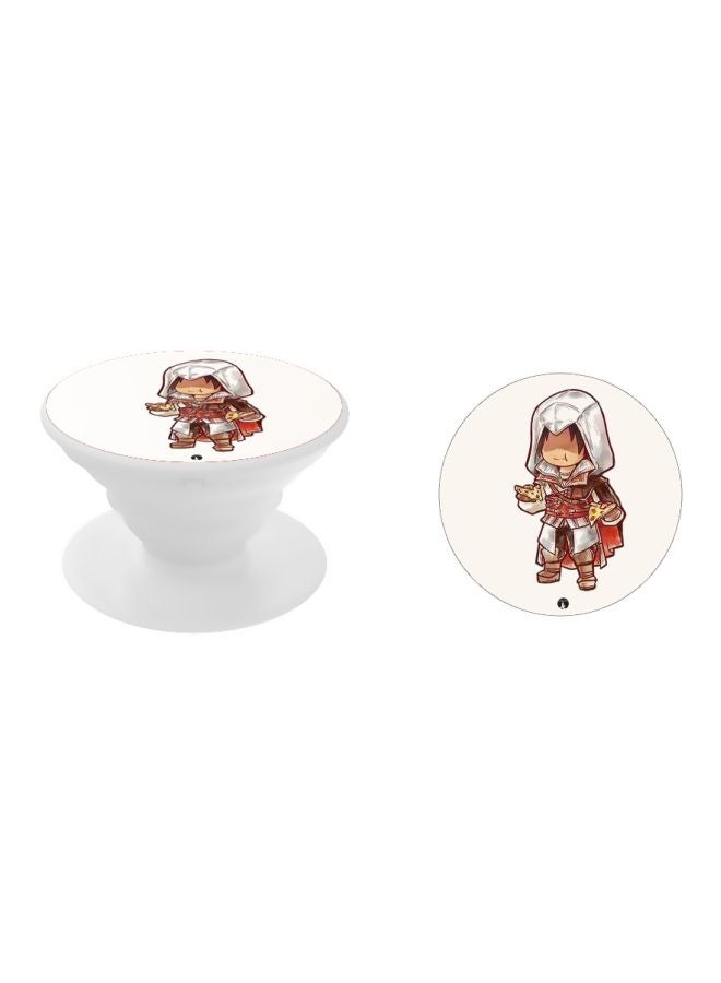 BP Printed Pop Socket Phone Grip White/Brown/Grey - Image 2