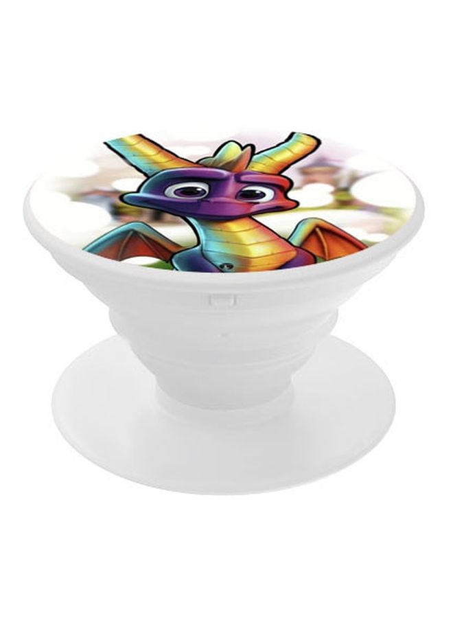 BP Printed Pop Socket Phone Grip White/Purple/Yellow - Image 1