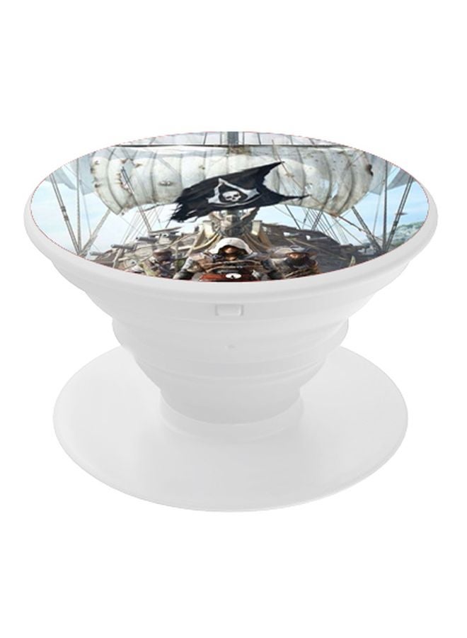 BP Printed Pop Socket Phone Grip White/Black/Grey - Image 1