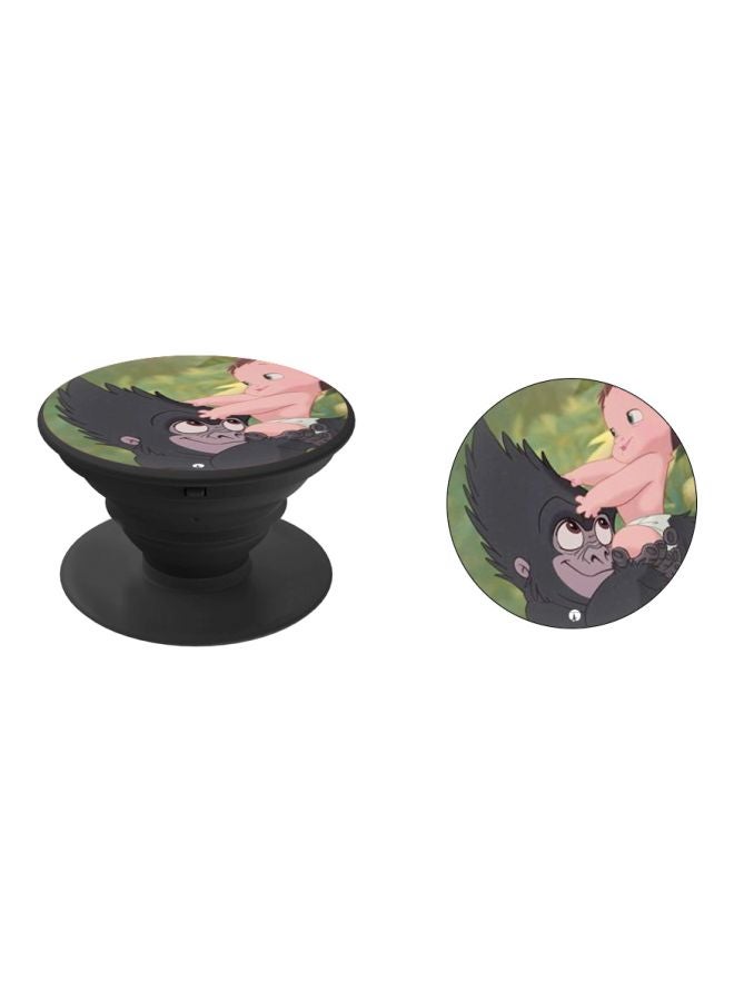 بي بي حامل هاتف على شكل مقبض أصابع منبثق بطبعة رسومات كرتونية أخضر/أسود/وردي - Image 2