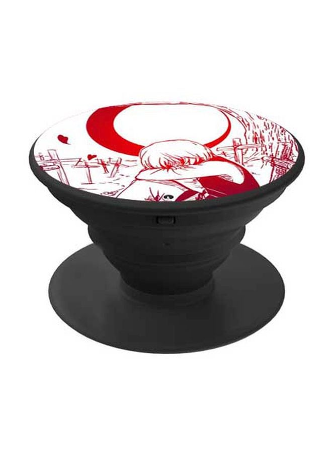 BP Printed Pop Socket Phone Grip Black/White/Red - Image 1
