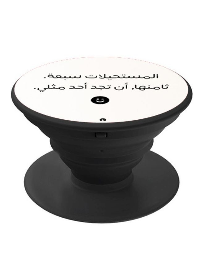 BP Printed Pop Socket Phone Grip Black/White - Image 1