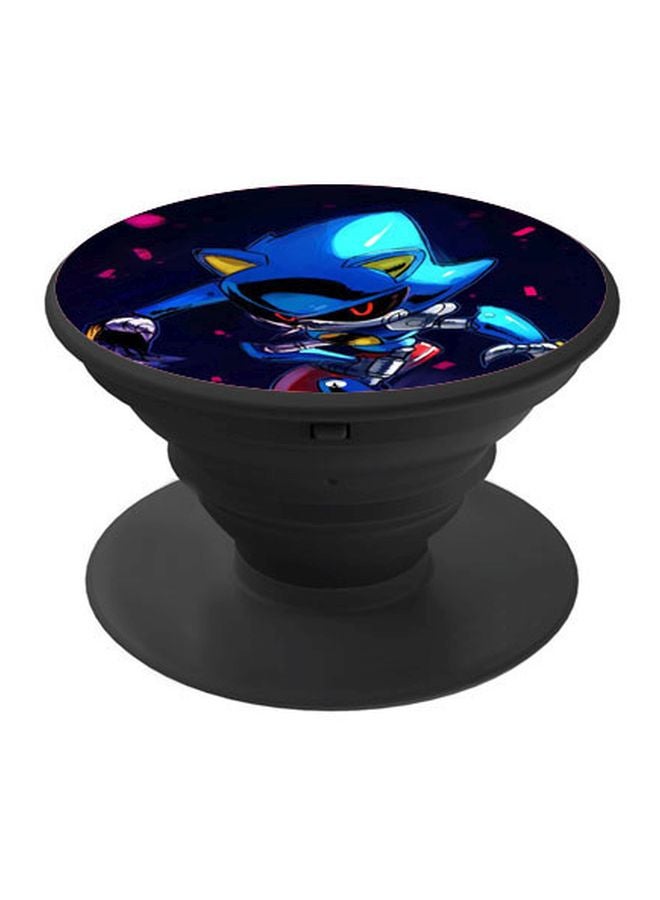 بي بي مقبض هاتف منبثق مزين بطبعة الأسود / الأزرق - Image 1