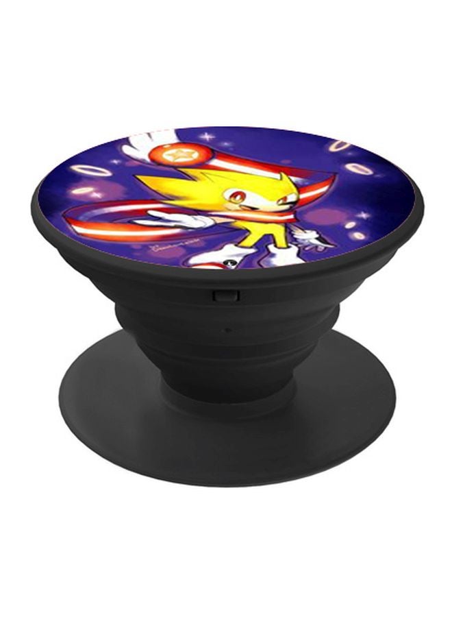 BP Printed Pop Socket Phone Grip Black/Purple/Yellow - Image 1