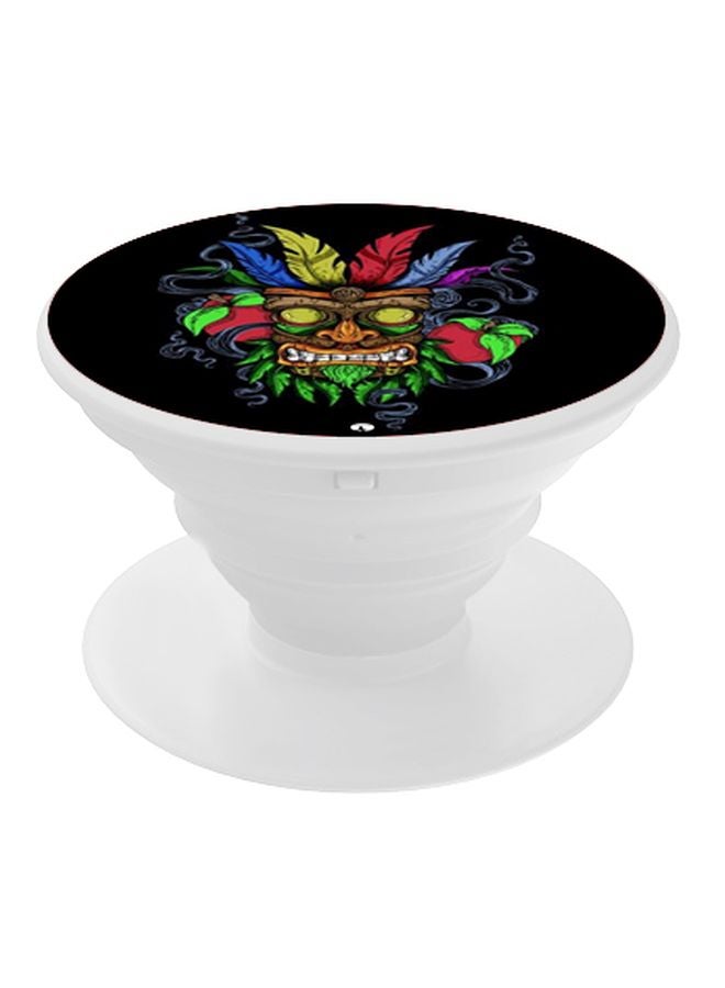 BP Printed Pop Socket Phone Holder White/Black/Green - Image 1