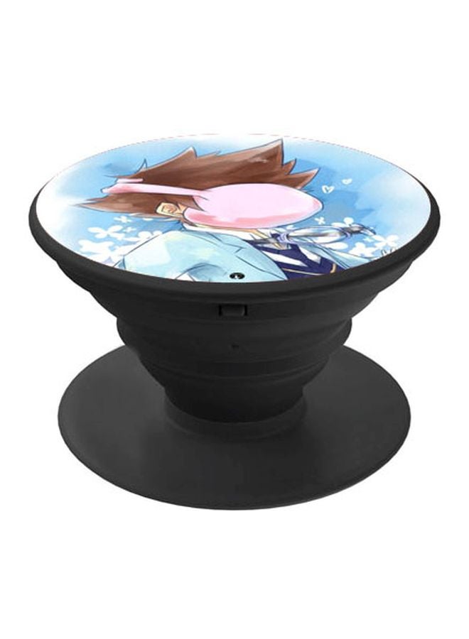 بي بي حامل هاتف منبثق مزين بطبعة أزرق/وردي/بني - Image 1