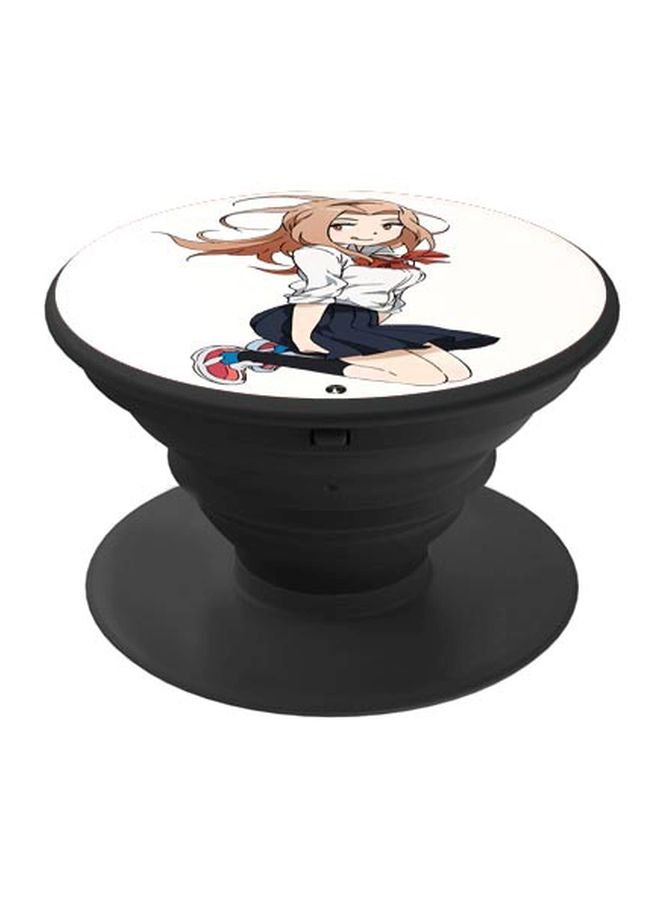 بي بي حامل هاتف منبثق مزين بطبعة أسود/ أبيض/ بني - Image 1