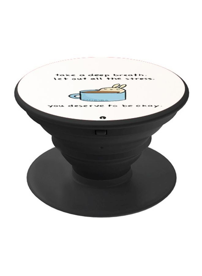 BP Printed Pop Socket Phone Holder Blue/Beige/Black - Image 1