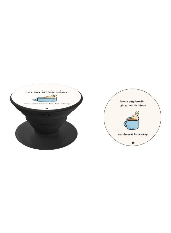 BP Printed Pop Socket Phone Holder Blue/Beige/Black - Image 2