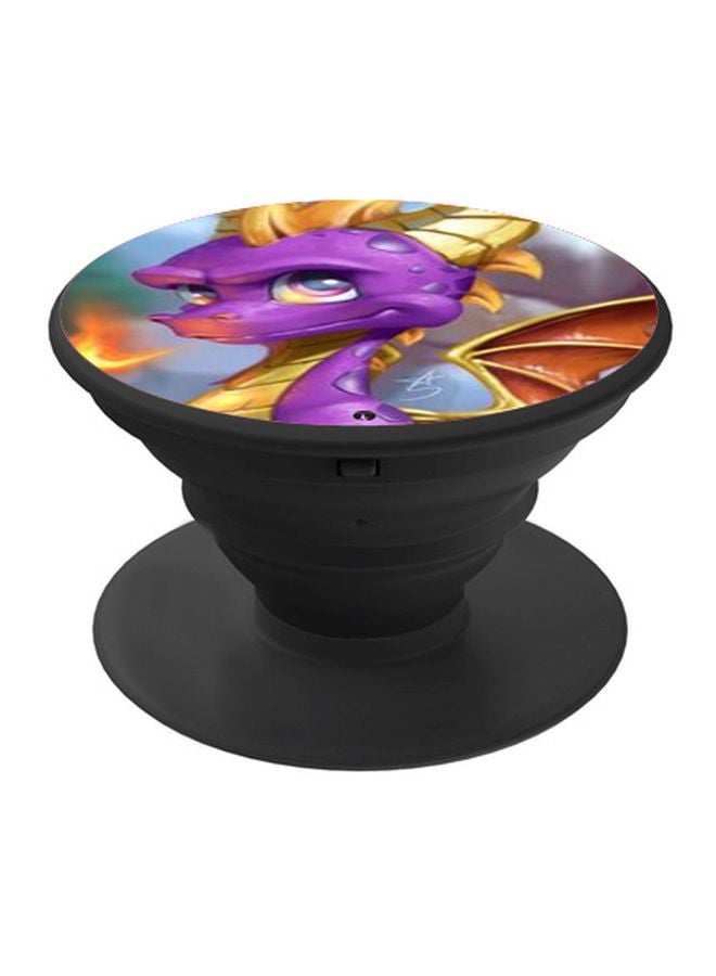 BP Cartoon Printed Pop Up Finger Grip Phone Holder Black/Purple/Gold - Image 1