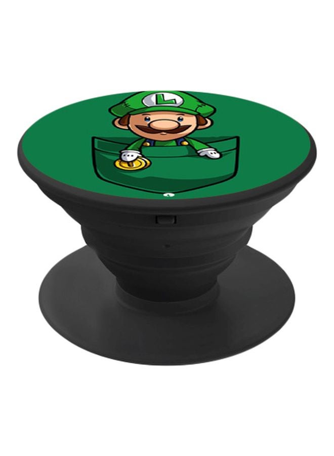 بي بي مقبض هاتف منبثق بطبعة رسومات كرتونية أخضر / بيج / أسود - Image 1