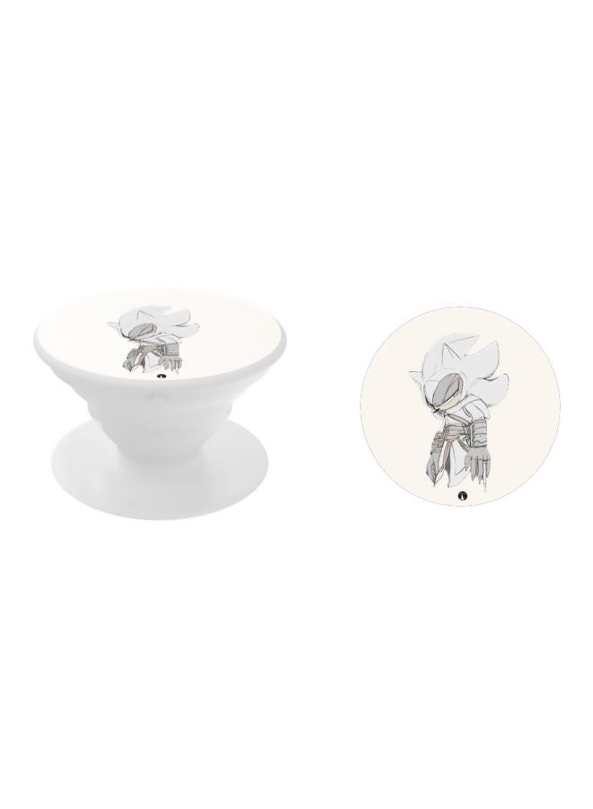 BP Printed Pop Up Finger Grip Phone Holder White/Grey - Image 2